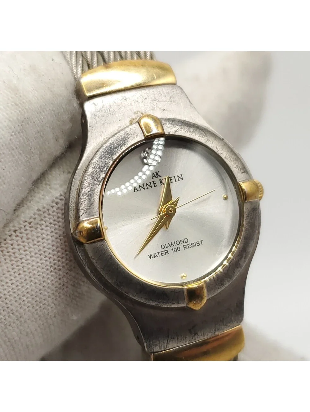 Anne Klein Diamond Watch Women 23mm Two-Tone New Battery